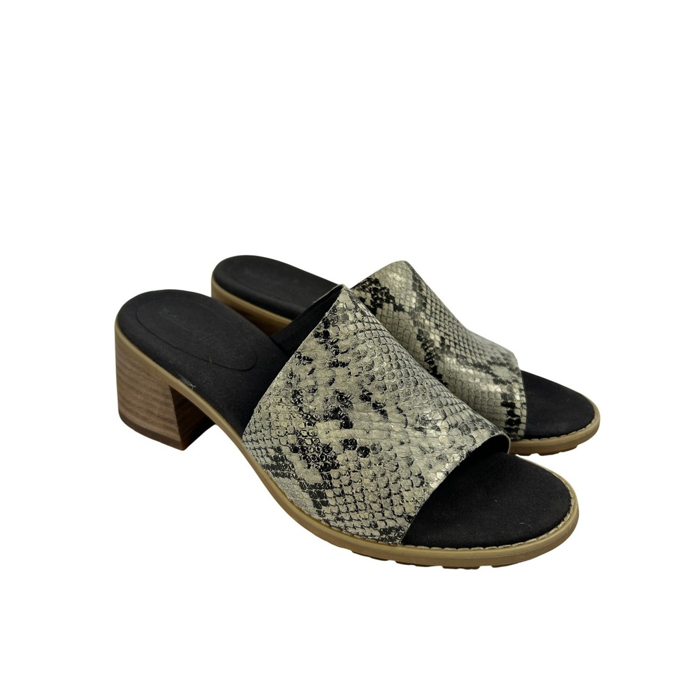 Snakeskin Block Heel Timberland Violet Marsh Print Slide Sandals Grey Size 7‎